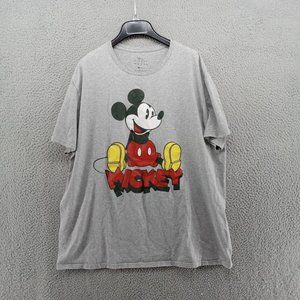 Mickey Mouse Shirt Mens XL Gray Heather Disney Classic Graphic‎ Tee